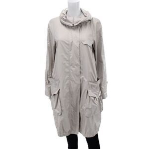 Max & Co Womens Zip Rain Jacket Gray Size M